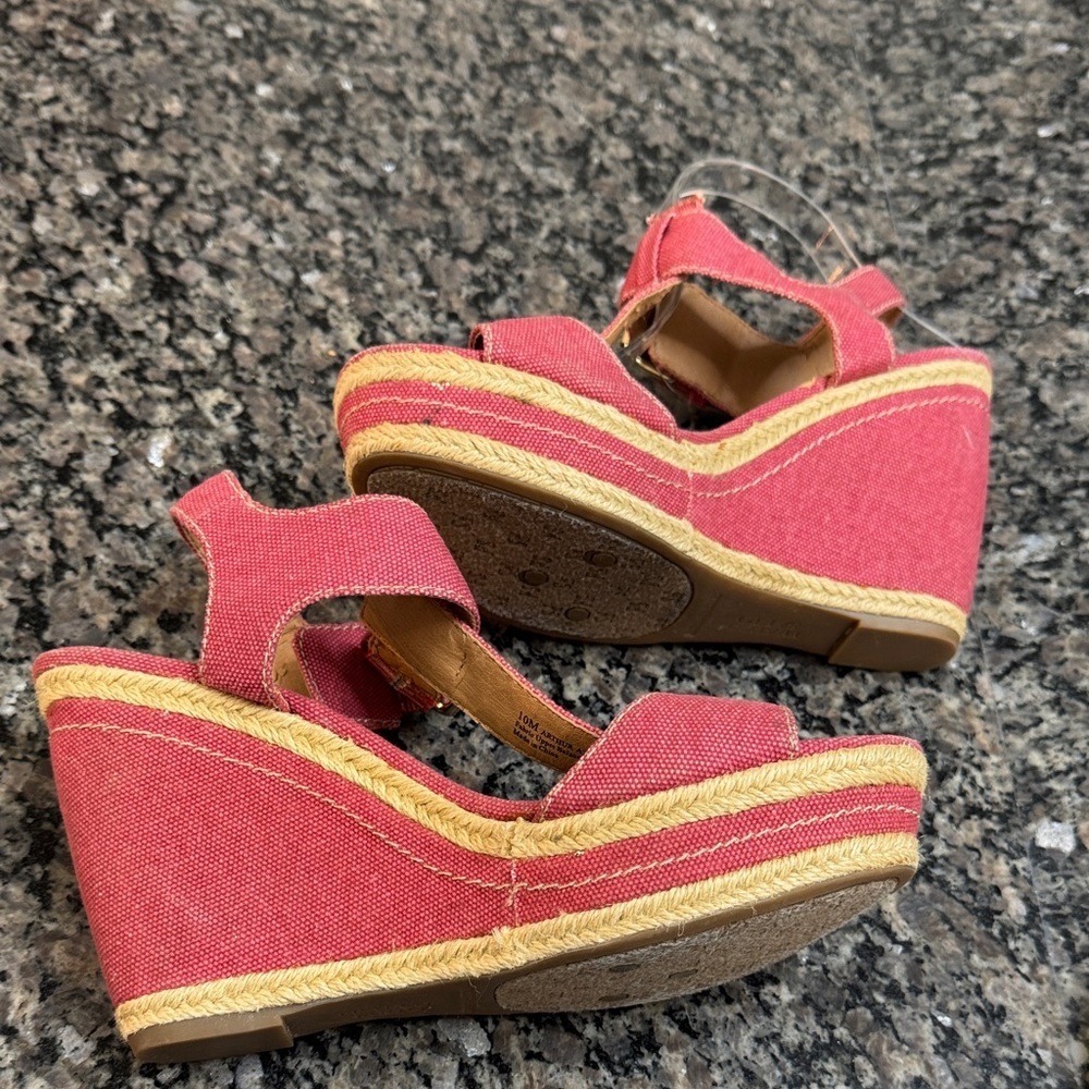 Franco Sarto red espadrilles Wedge Sandals 10 - Picture 14 of 15
